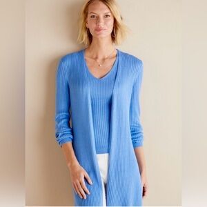 Soft Surroundings Blue Bonnet Cardigan Sweater